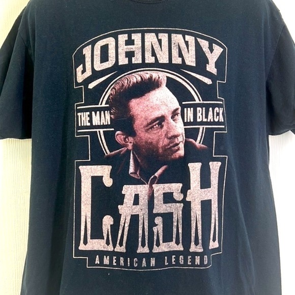 Cash - Johnny Cash The Man In Black American Legend Short Sleeve T Shirt Size XL - Picture 3 of 9
